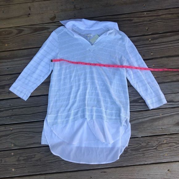 TYLER BOE STRIPED TWOFER SWEATER STRAW Size Small, MSRP $152 - Picture 9 of 10